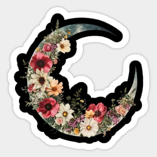 Floral Moon Sticker